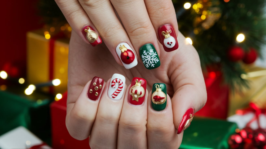 Acrylic:um66km109vq= Christmas Nails