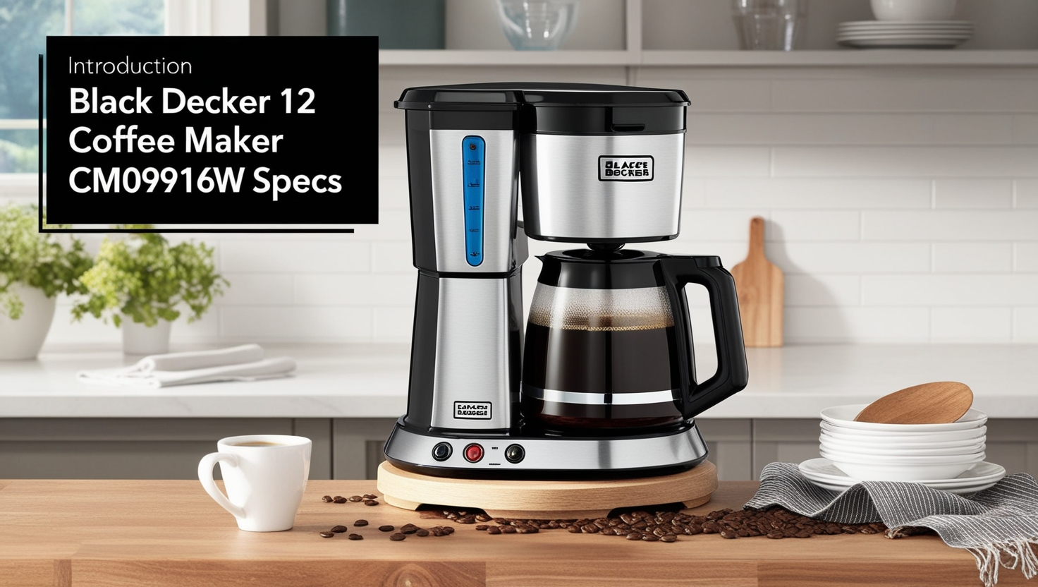 Black Decker 12 Cup Coffee Maker CM0916W Specs